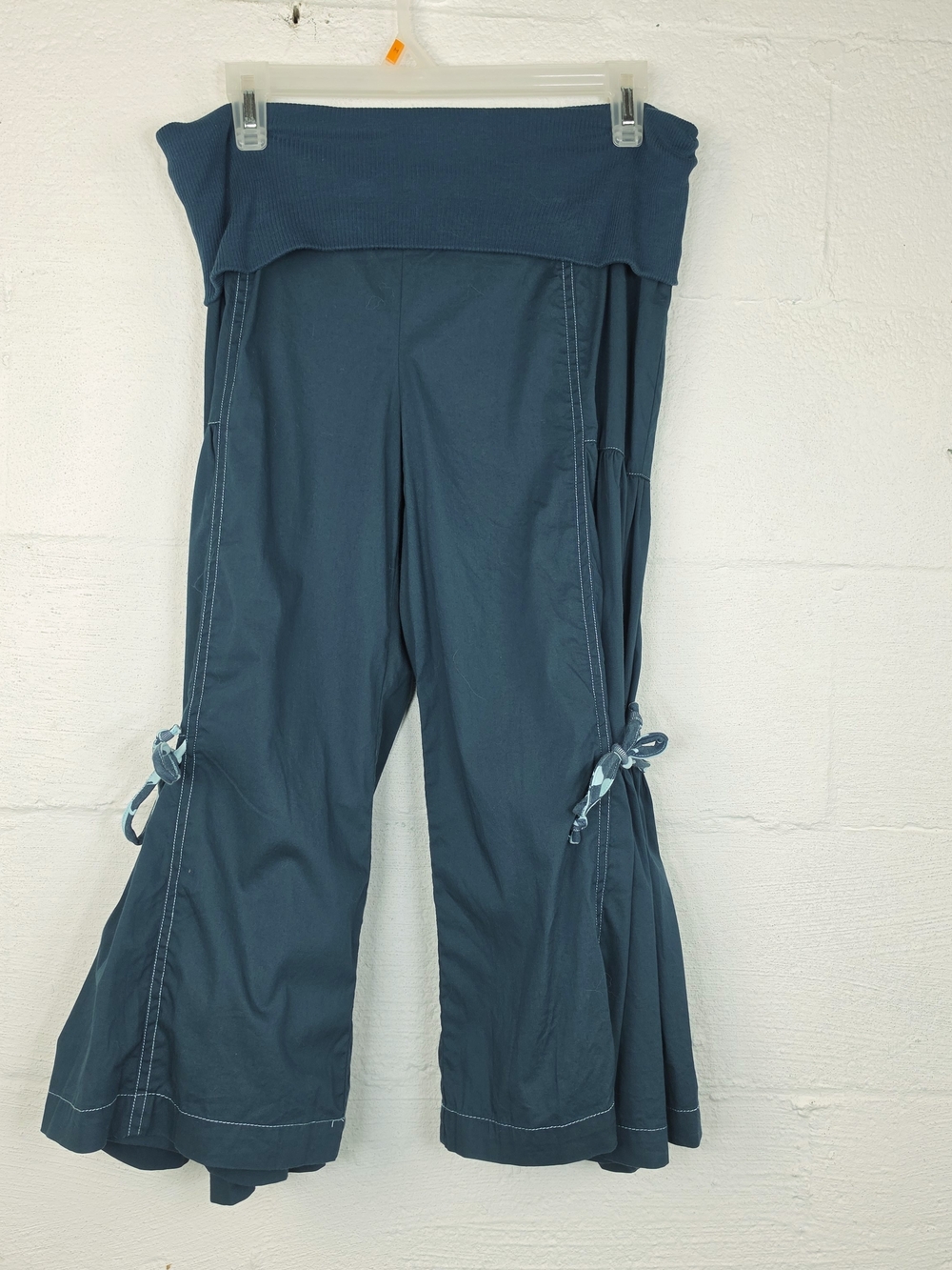 Matilda Jane Teal Fold-Over Waist Flare Capris